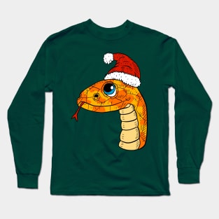 Christmas snake. yellow santa python. Long Sleeve T-Shirt